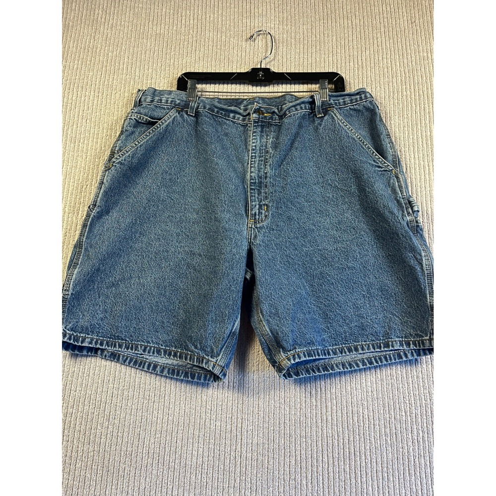 Carhartt Jorts Mens 42 Stonewash Denim Carpenter Shorts Blue Utility